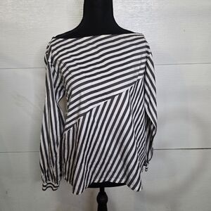 Diesel Monochrome Striped Long Sleeve Tee